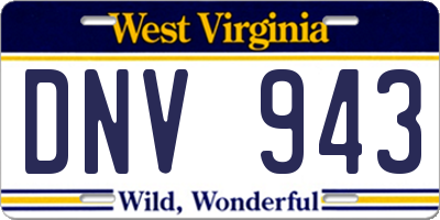 WV license plate DNV943
