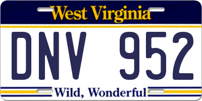 WV license plate DNV952
