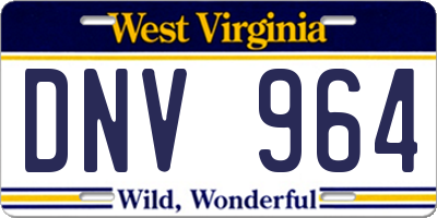 WV license plate DNV964