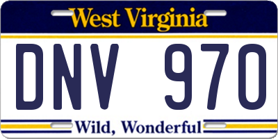 WV license plate DNV970