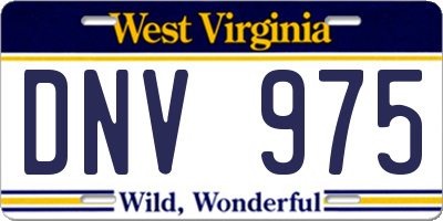 WV license plate DNV975