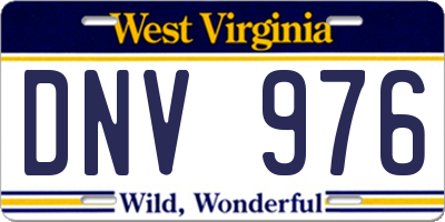 WV license plate DNV976