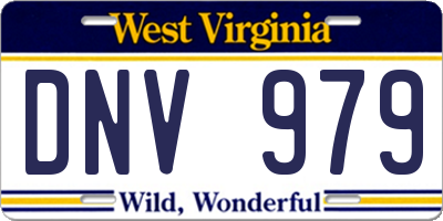 WV license plate DNV979