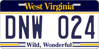 WV license plate DNW024