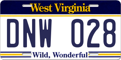 WV license plate DNW028