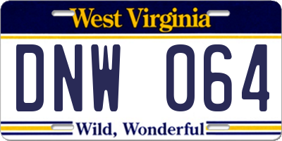 WV license plate DNW064