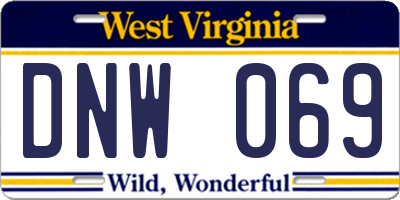 WV license plate DNW069