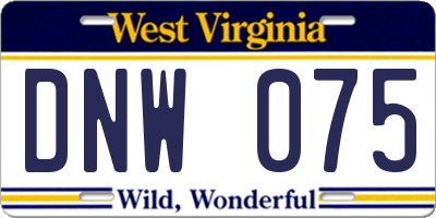 WV license plate DNW075