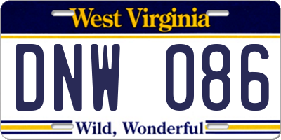 WV license plate DNW086
