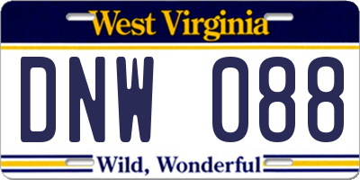 WV license plate DNW088