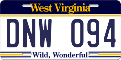 WV license plate DNW094