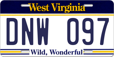 WV license plate DNW097