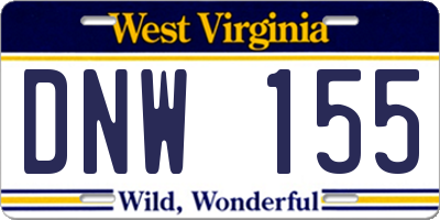 WV license plate DNW155