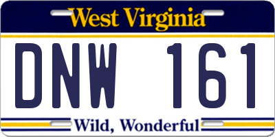 WV license plate DNW161