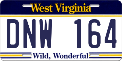 WV license plate DNW164