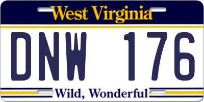WV license plate DNW176