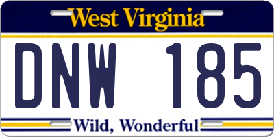 WV license plate DNW185