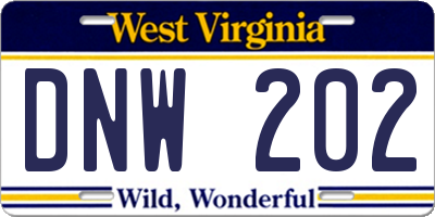 WV license plate DNW202