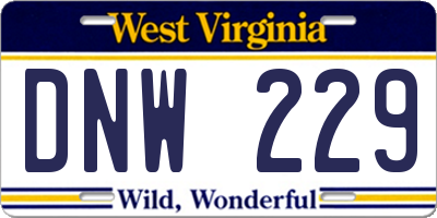 WV license plate DNW229