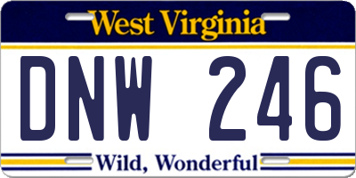 WV license plate DNW246