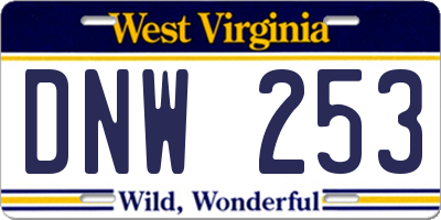 WV license plate DNW253