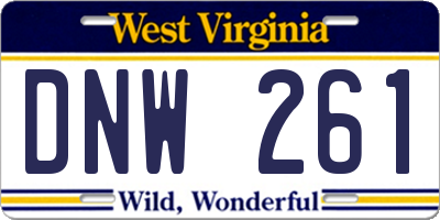 WV license plate DNW261
