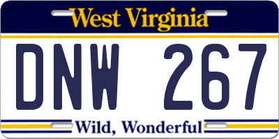 WV license plate DNW267