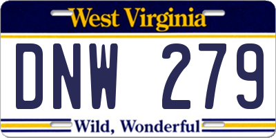 WV license plate DNW279