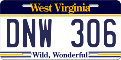 WV license plate DNW306