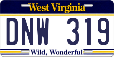 WV license plate DNW319