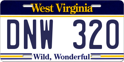 WV license plate DNW320