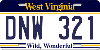 WV license plate DNW321