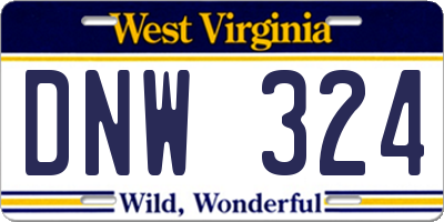 WV license plate DNW324