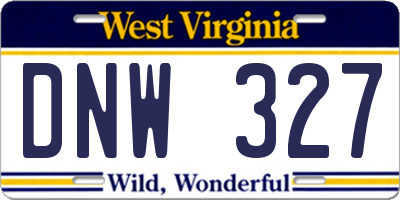 WV license plate DNW327