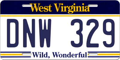 WV license plate DNW329