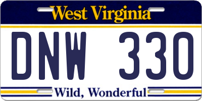 WV license plate DNW330