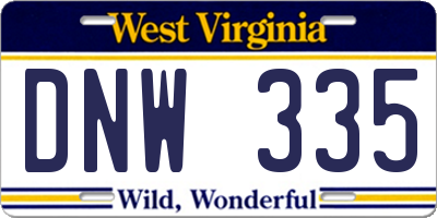 WV license plate DNW335
