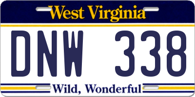 WV license plate DNW338