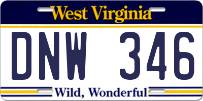 WV license plate DNW346
