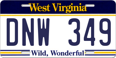WV license plate DNW349