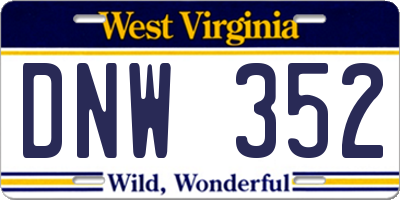 WV license plate DNW352