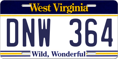 WV license plate DNW364