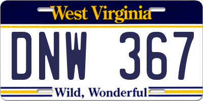 WV license plate DNW367