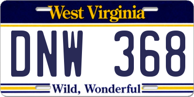WV license plate DNW368