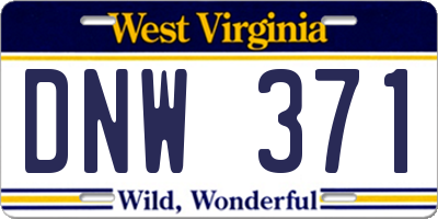 WV license plate DNW371