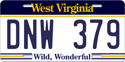WV license plate DNW379