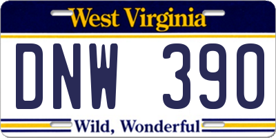 WV license plate DNW390