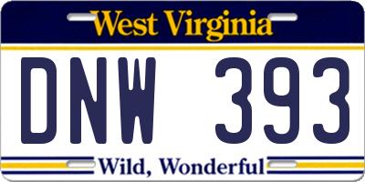 WV license plate DNW393