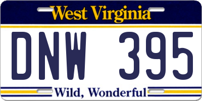 WV license plate DNW395