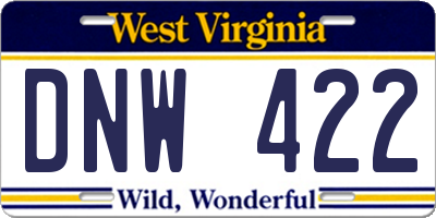 WV license plate DNW422